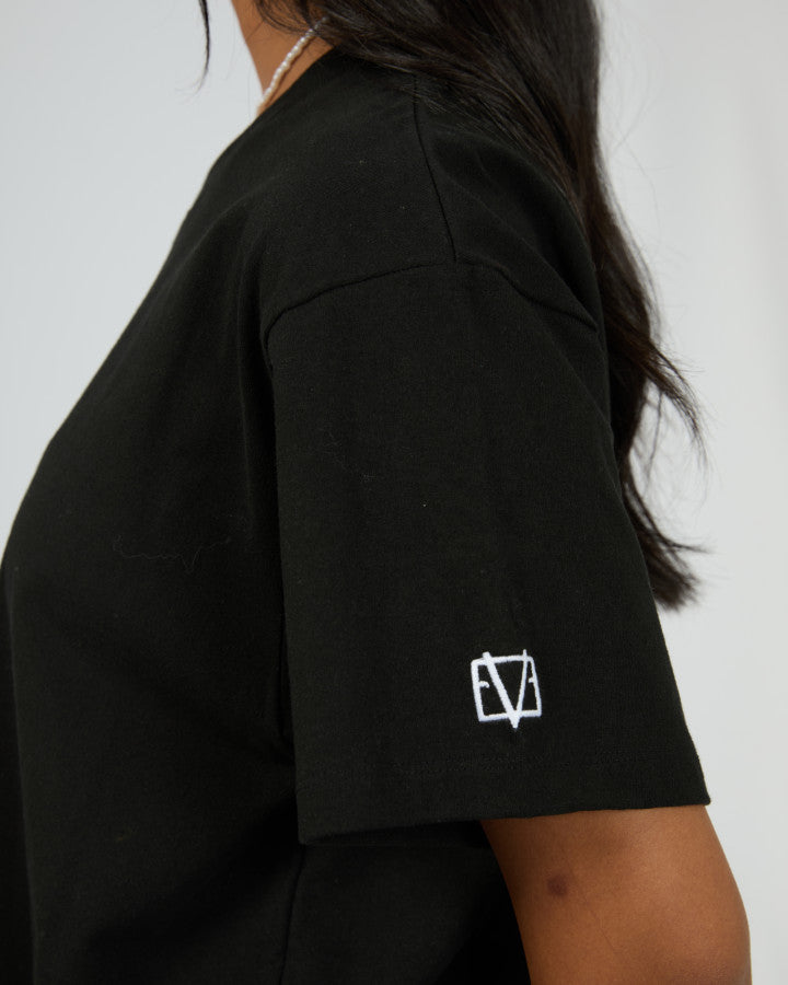 Eve Basic Monogram Tee - Black