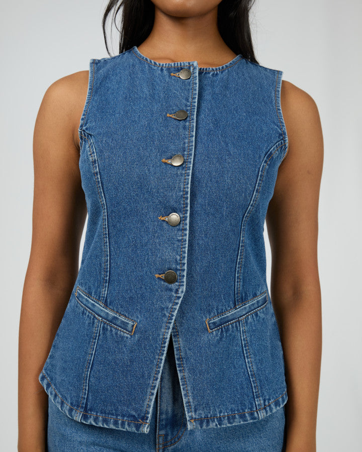 Lena Denim Vest - Heritage Blue