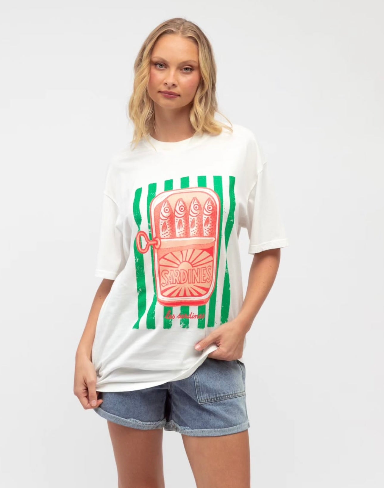 Sardines Graphic Tee - White