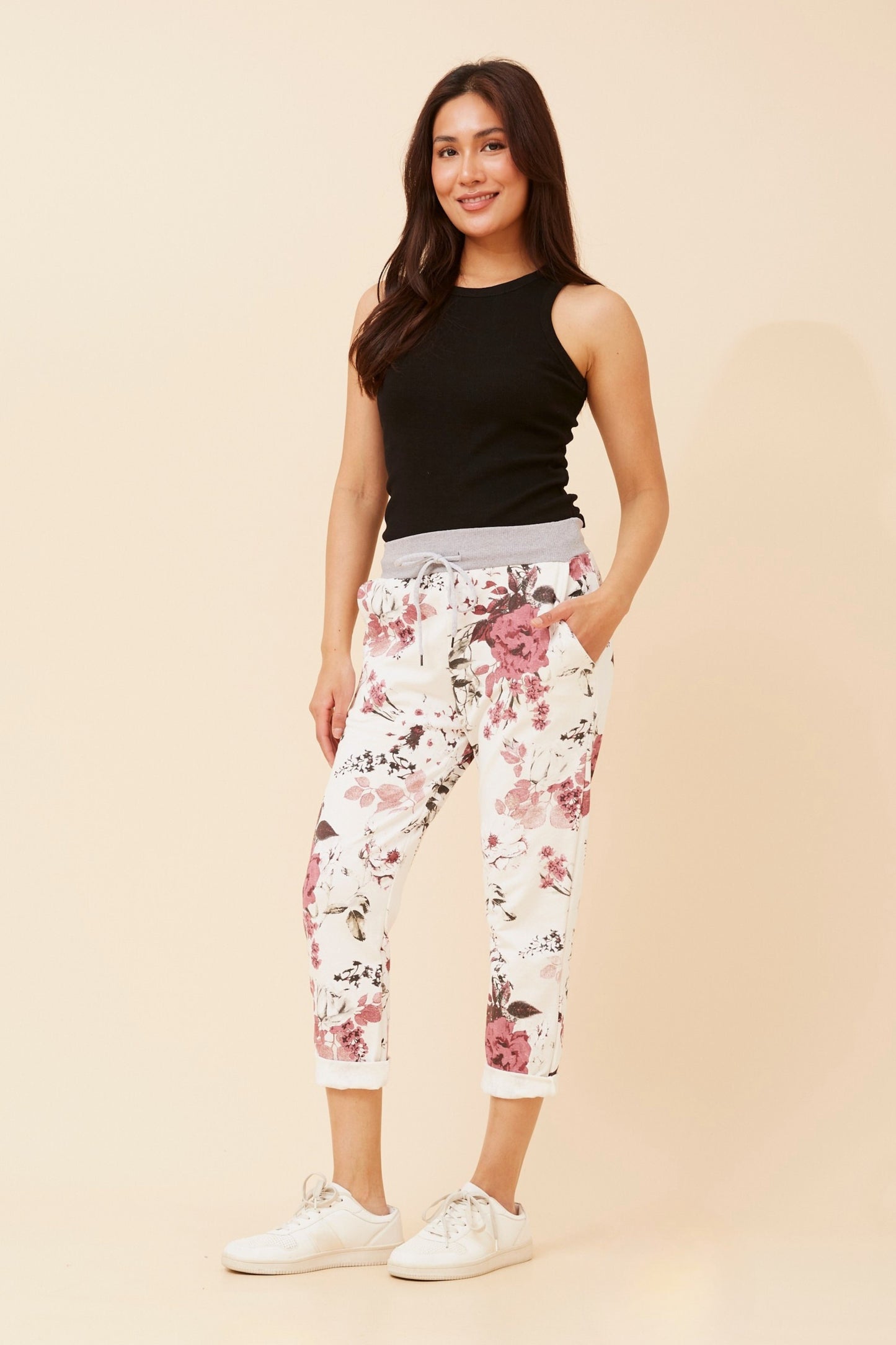 Becky Jogger - Cream Floral