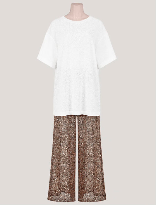 Tomasena Sequin Pant - Bronze
