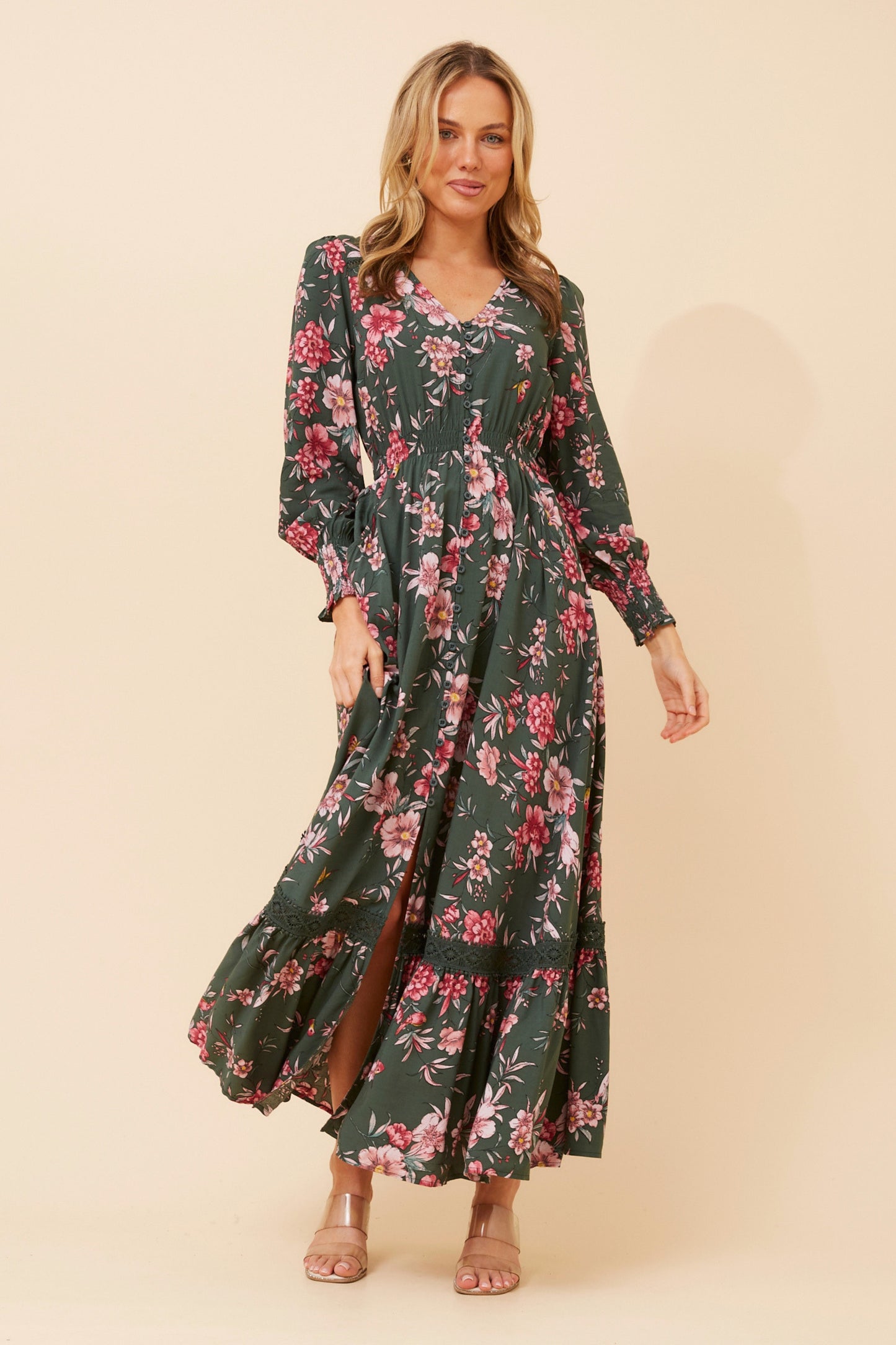 Casey Maxi Dress - Green Ash