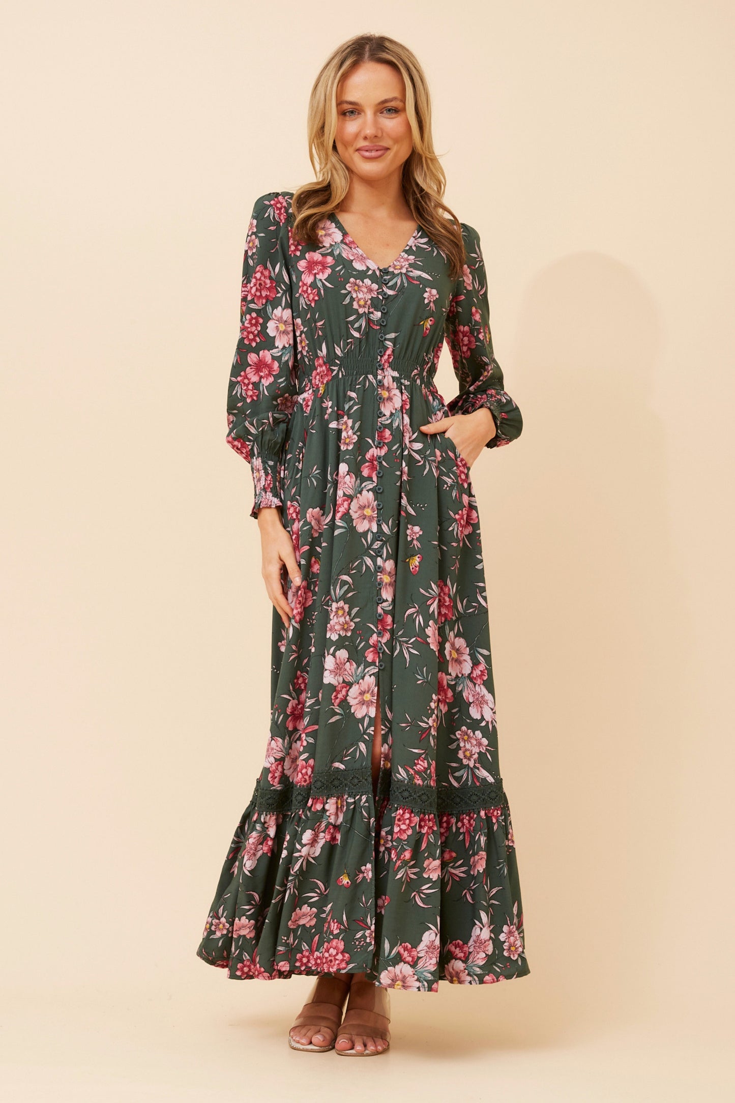 Casey Maxi Dress - Green Ash