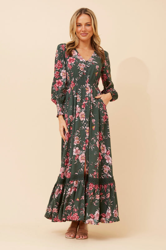 Casey Maxi Dress - Green Ash
