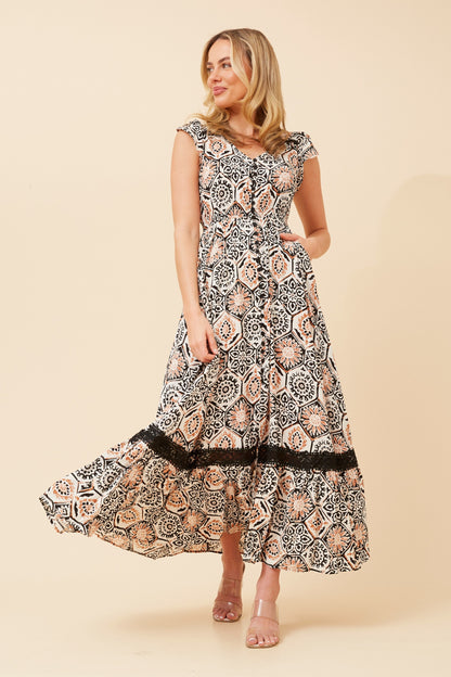 Allegra Maxi Dress - Multi Black