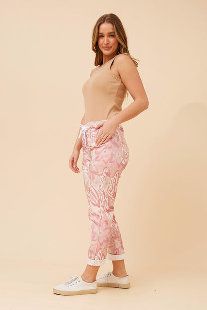 Loretta Jogger Pant - Pink Floral