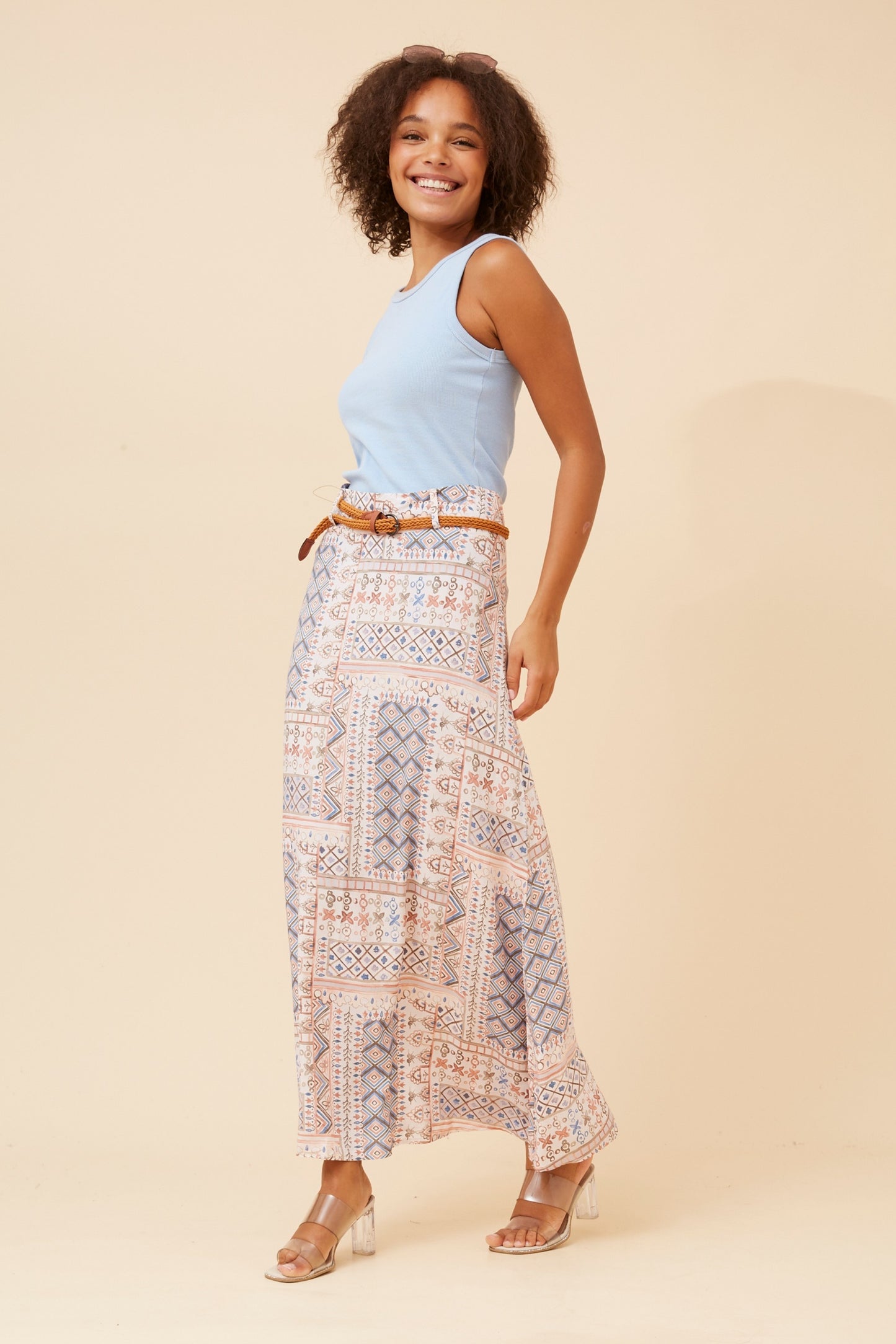 Lisa Maxi Skirt - Rosewood Print