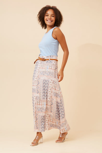 Lisa Maxi Skirt - Rosewood Print