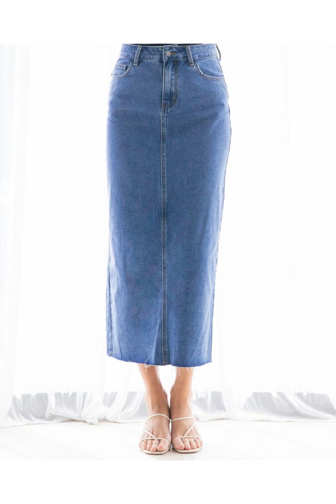 Isla Denim Skirt - Mid Blue