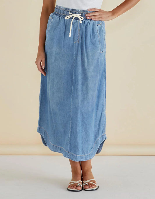 Brunch Denim Skirt - Oasis Blue