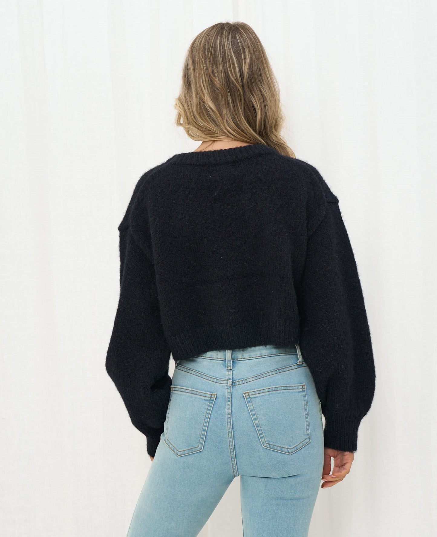 Abby Crop Jumper - Black