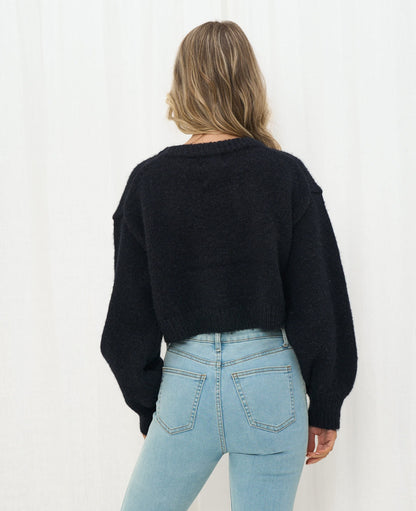 Abby Crop Jumper - Black