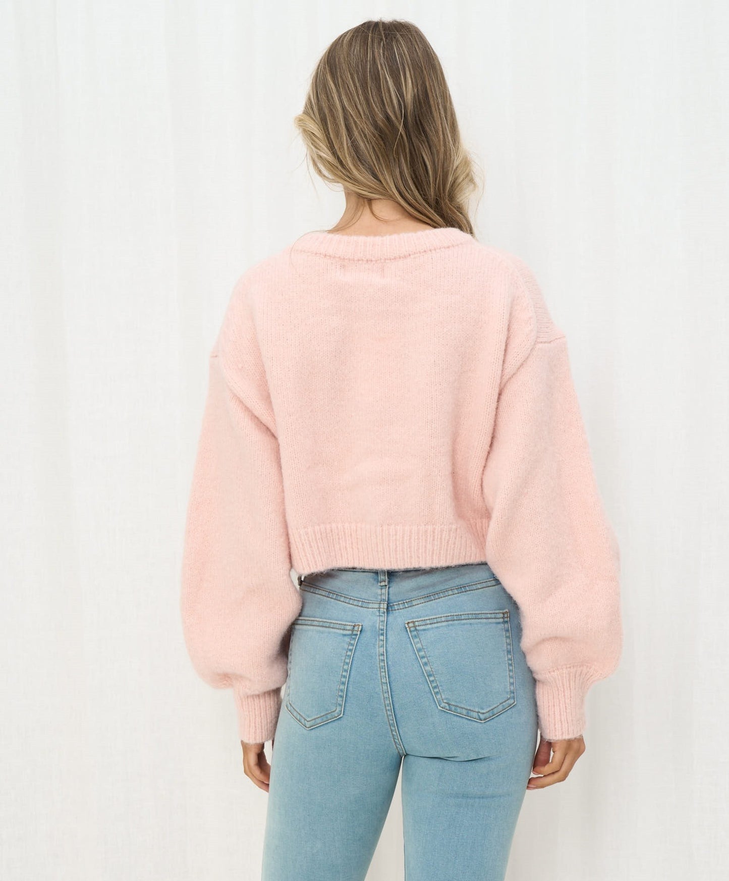 Abby Crop Jumper - Pink
