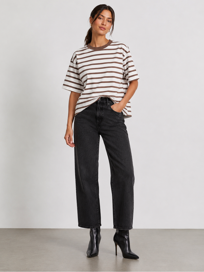 Addie Tee - White/Mocha