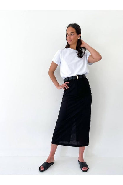 Addison Crop Tee-White