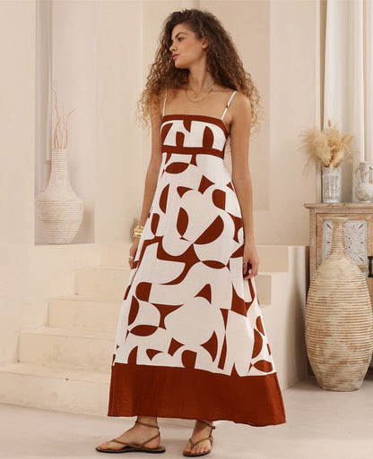 Adele Maxi Dress - Geometric Print