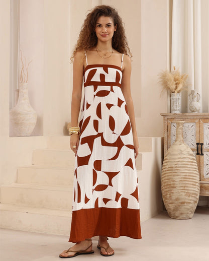 Adele Maxi Dress - Geometric Print