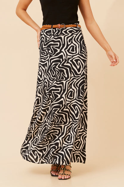 Amelia Maxi Skirt - Black Print