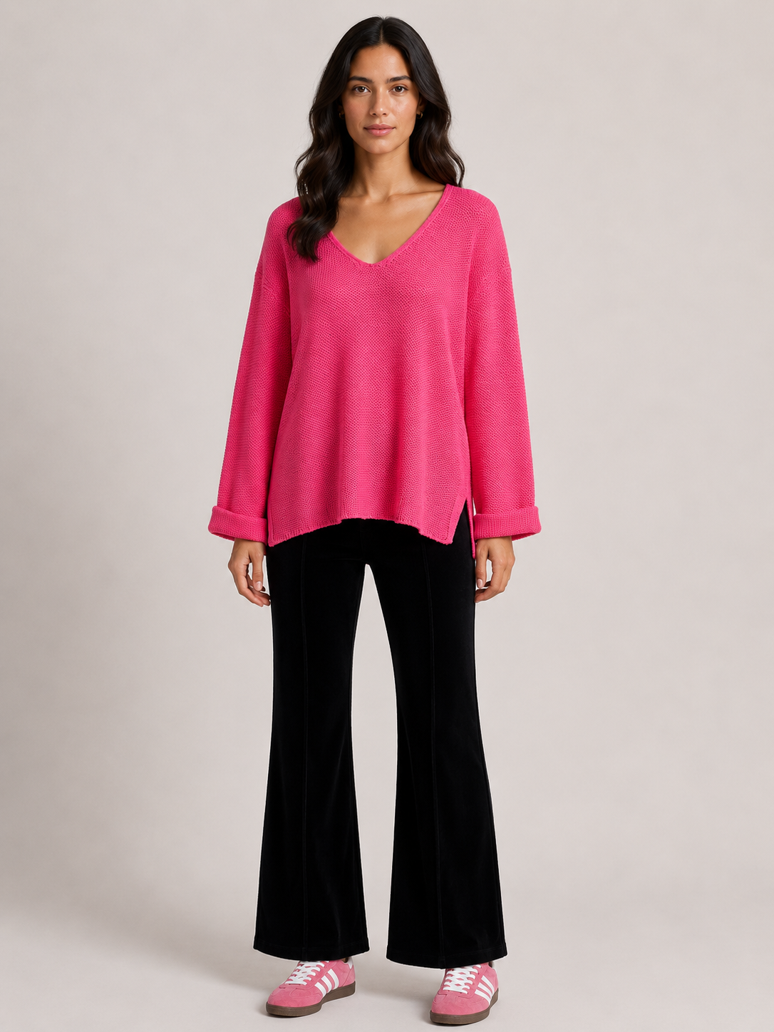 Amyra Knit Jumper - Bright Pink
