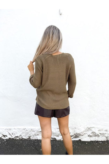 Amyra Knit Jumper - Dark Olive