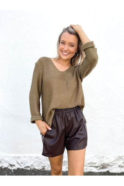 Amyra Knit Jumper - Dark Olive