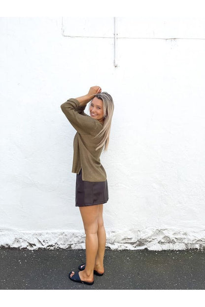 Amyra Knit Jumper - Dark Olive