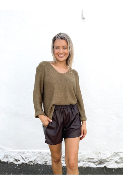 Amyra Knit Jumper - Dark Olive