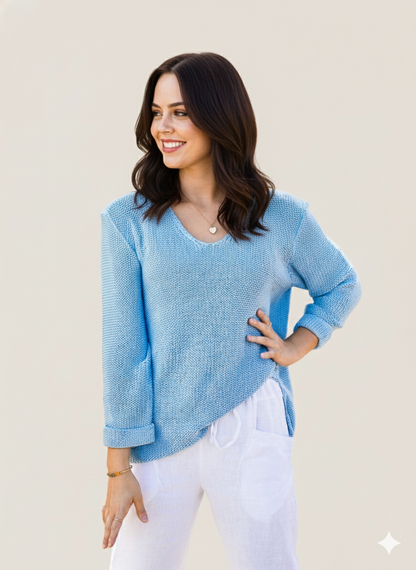 Amyra Knit Jumper - Sky