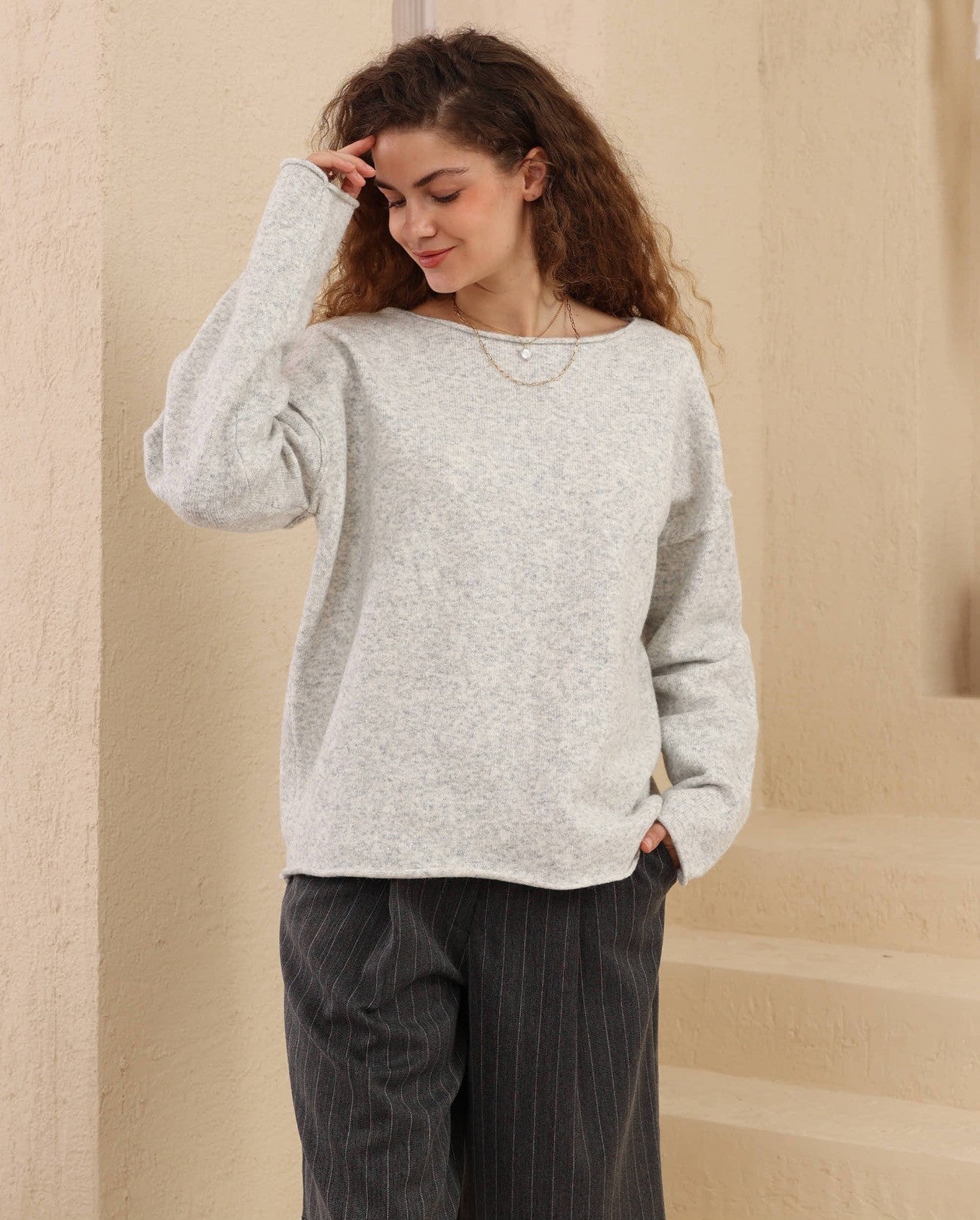 Angela Knit Jumper - Light Grey