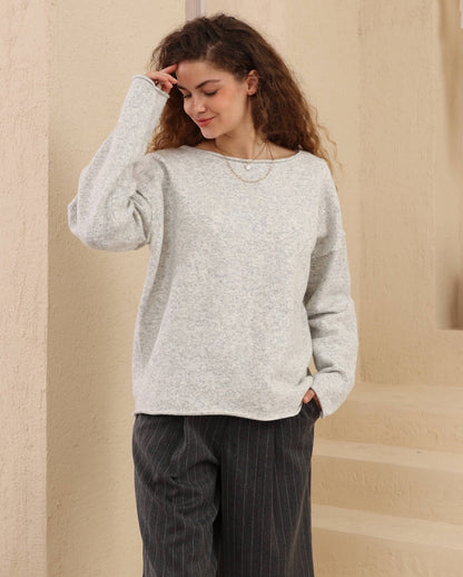 Angela Knit Jumper - Light Grey