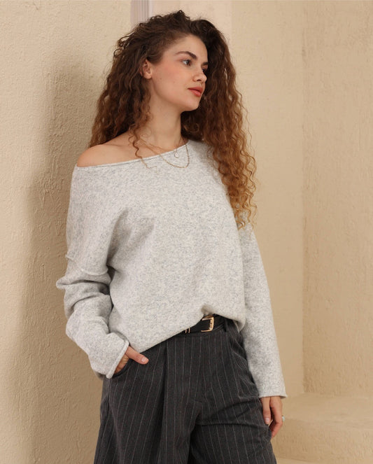 Angela Knit Jumper - Light Grey