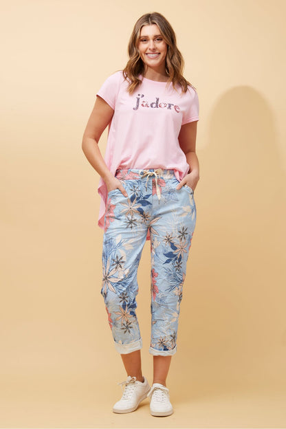 Asha Jogger Pant - Blue Floral