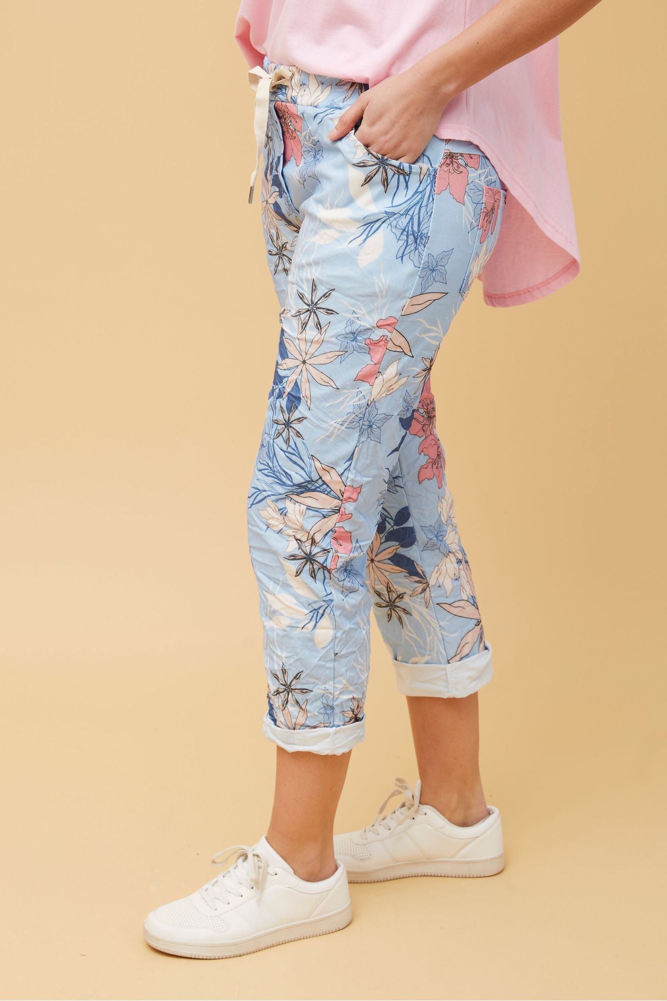 Asha Jogger Pant - Blue Floral