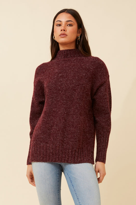Asha Knit Jumper - Burgundy