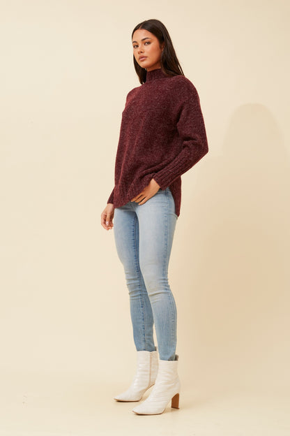 Asha Knit Jumper - Burgundy