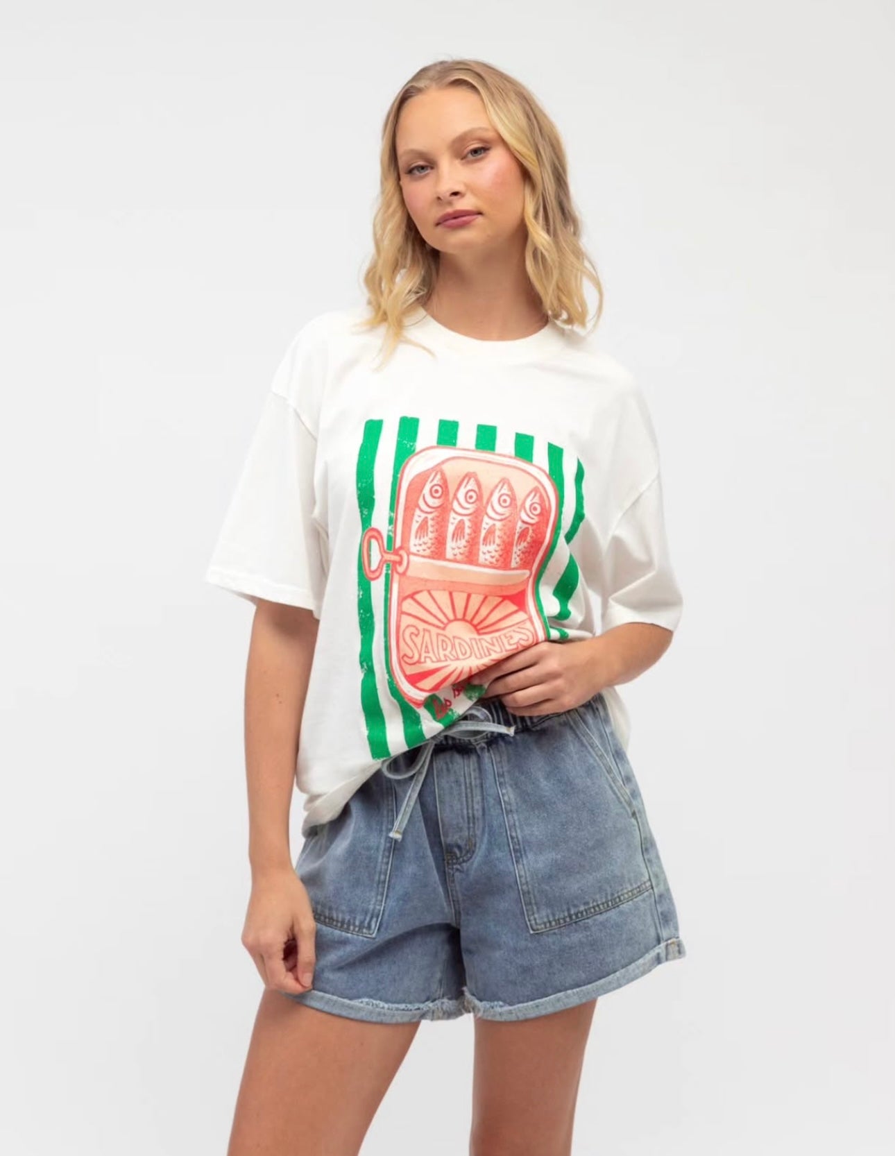 Sardines Graphic Tee - White