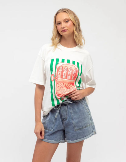 Sardines Graphic Tee - White
