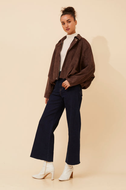 Bailey Faux Suede Bomber Jacket