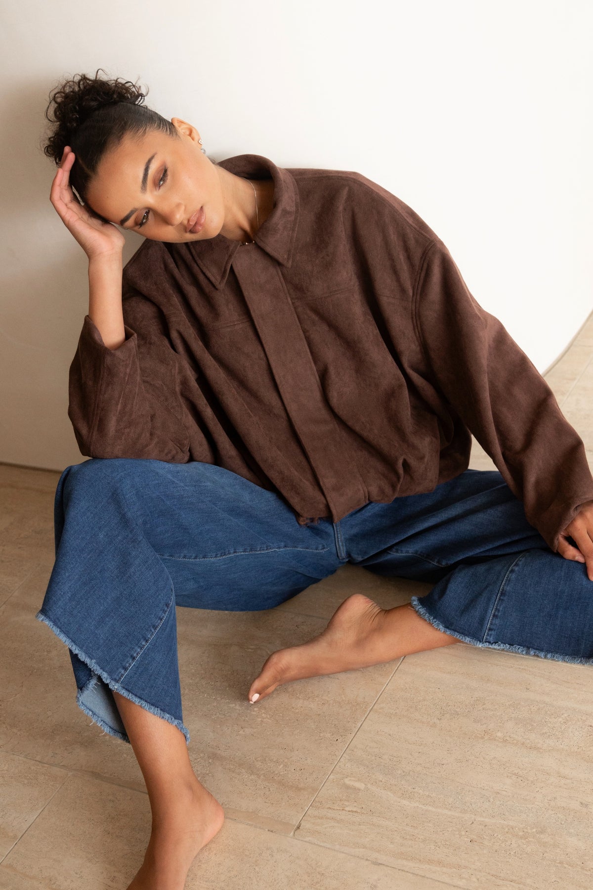 Bailey Faux Suede Bomber Jacket