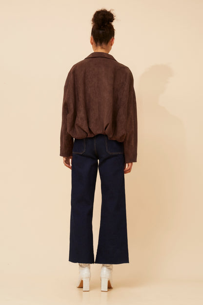 Bailey Faux Suede Bomber Jacket