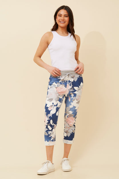 Becky Jogger Pant - Denim Floral