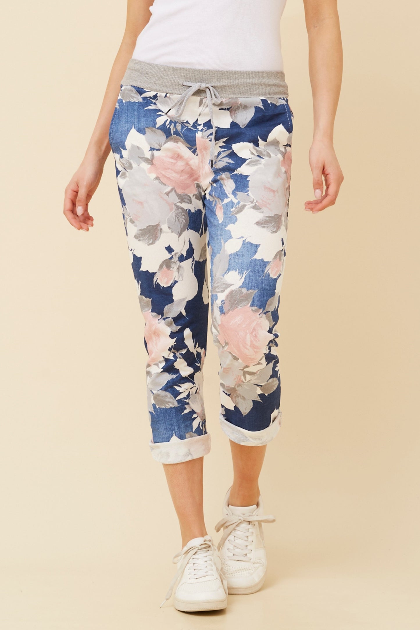 Becky Jogger Pant - Denim Floral