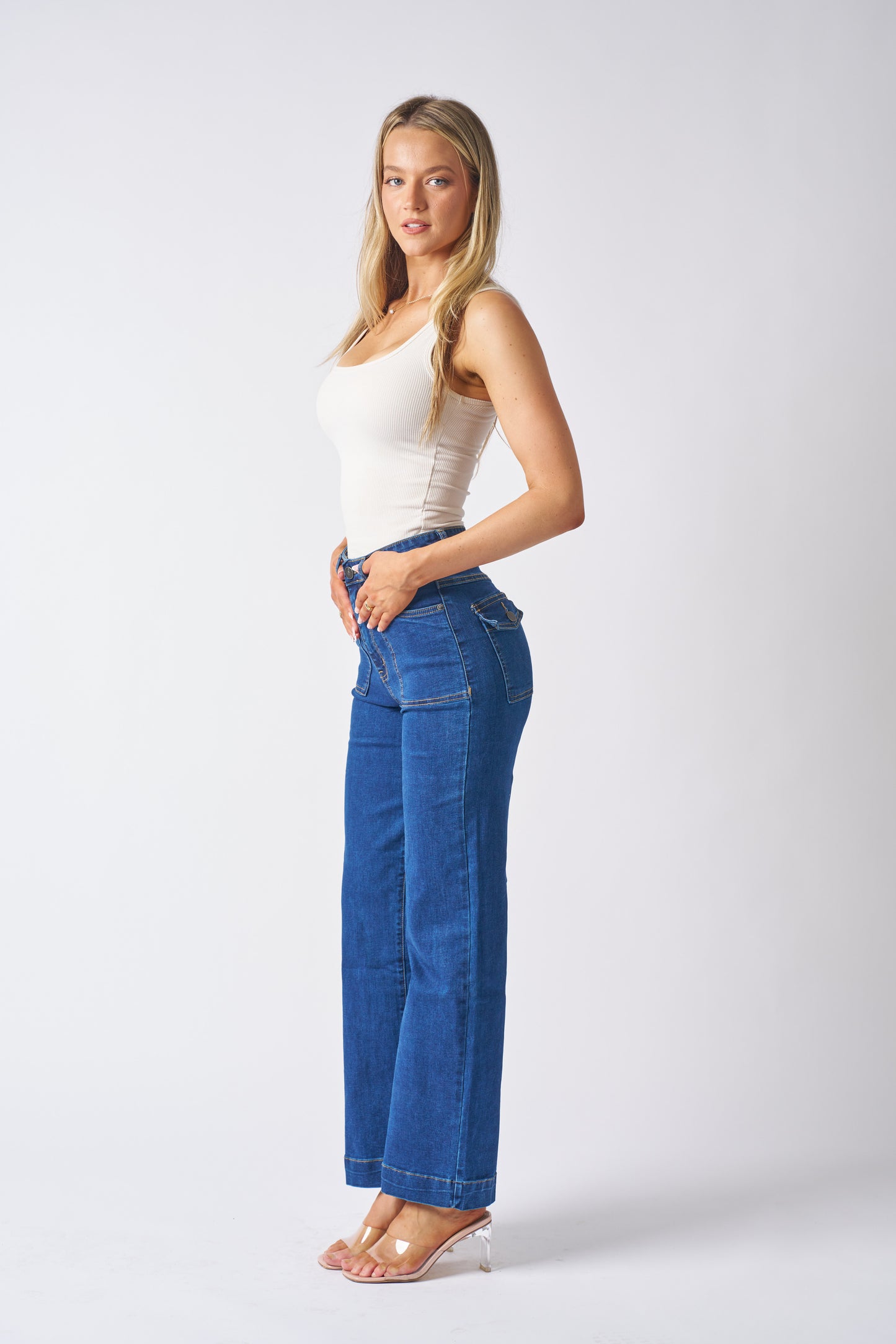 Bentley Wide Leg Jean - Dark Blue