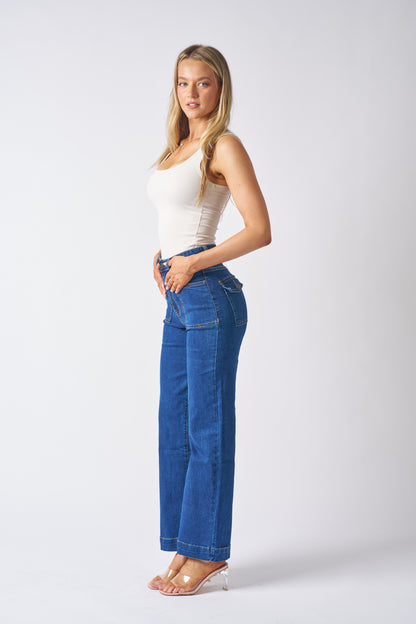 Bentley Wide Leg Jean - Dark Blue