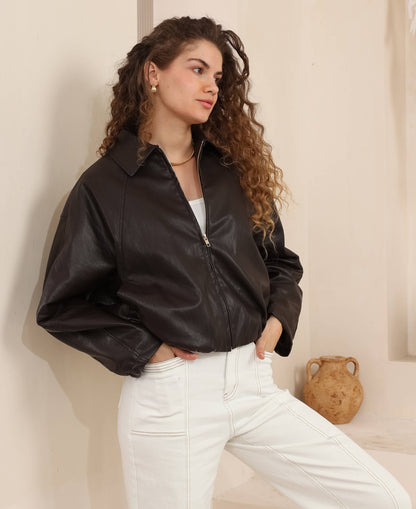 Blair Bomber Jacket - Chocolate