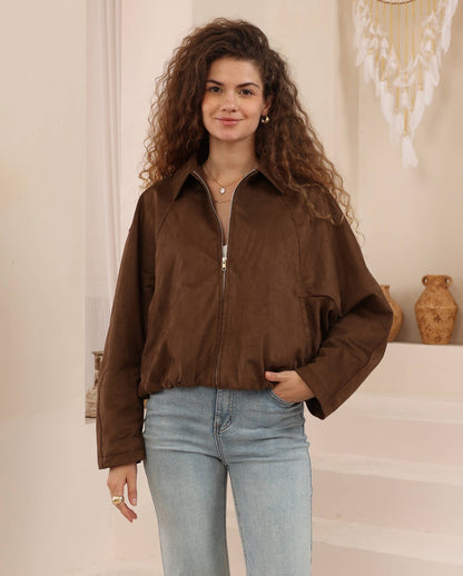 Blair Faux Suede Bomber Jacket