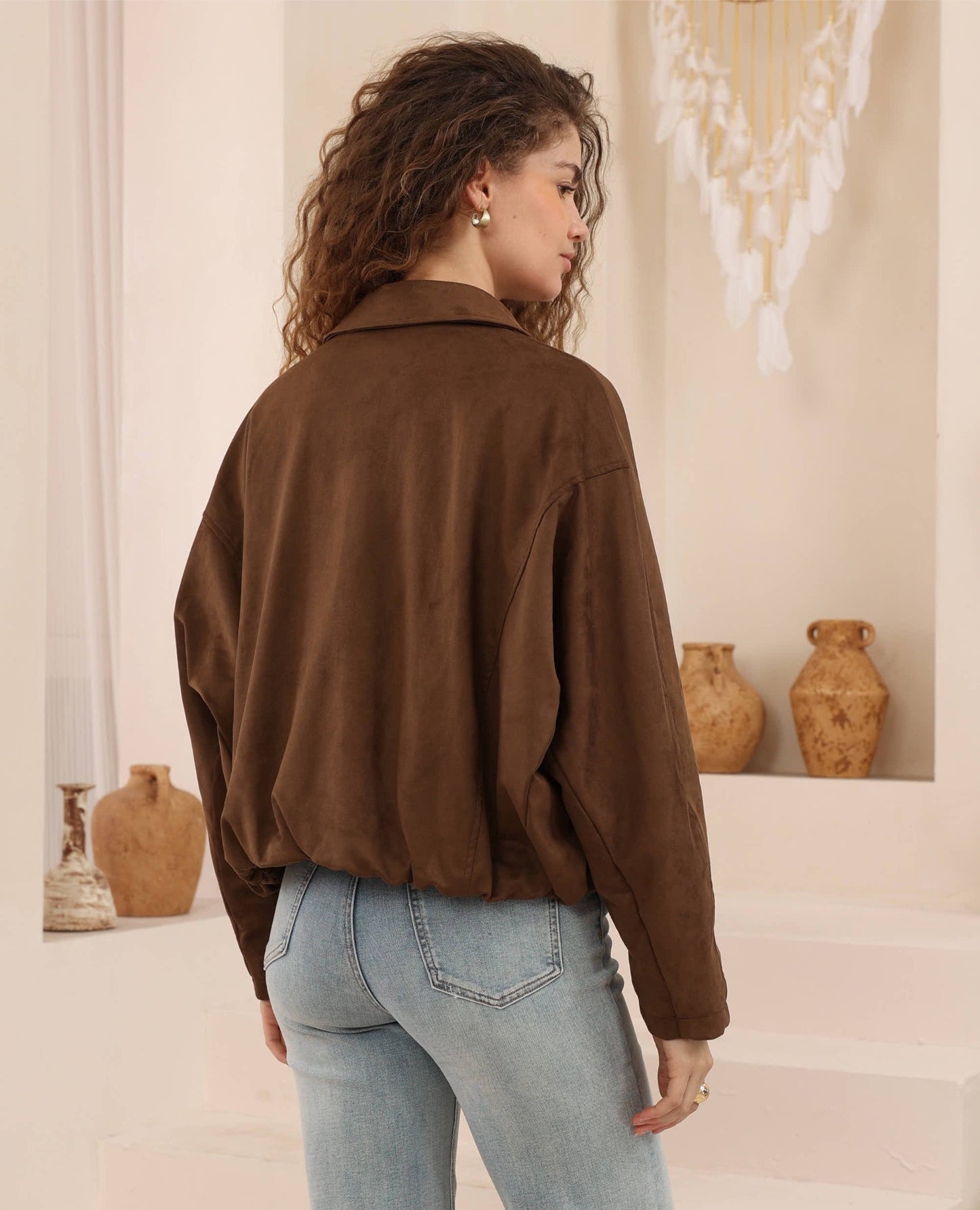Blair Faux Suede Bomber Jacket