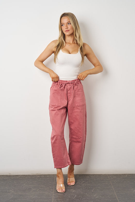Braxton Barrel Jean - Salmon