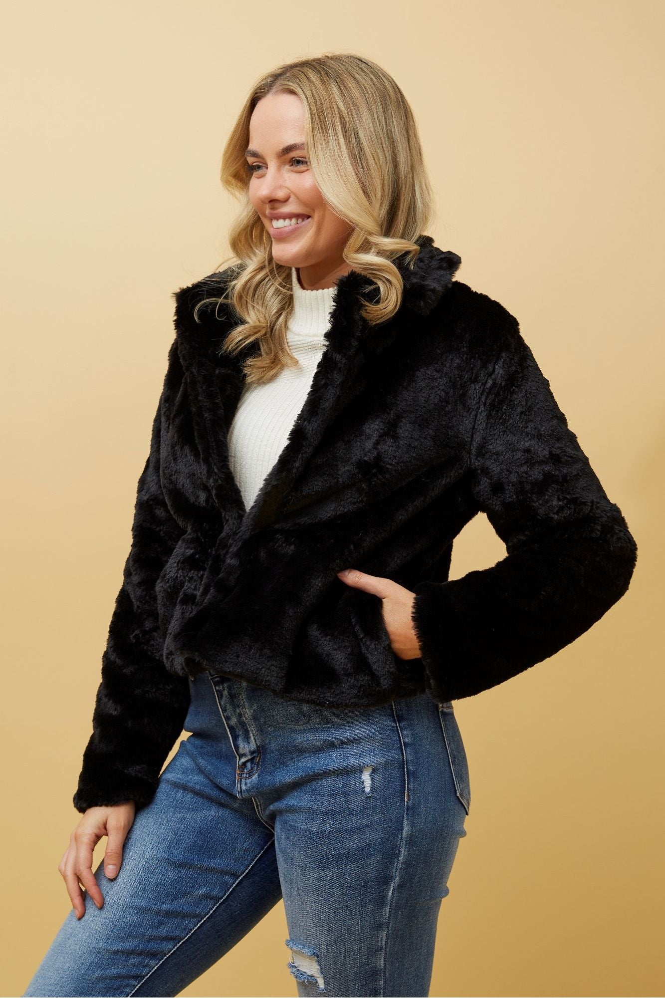 Bronte Faux Fur Jacket - Black