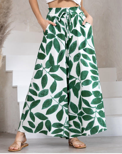 Caitlyn Culotte Pant - Green Print